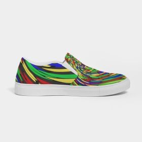 Men's Sneakers, Low Top Slip-On Canvas Shoes, Multicolor - C0393 - 9 - Multicolor