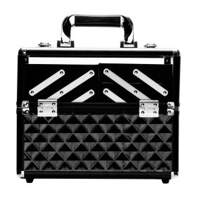 SM-1923 ABS / Acrylic / Checkered Portable Cosmetic Case Aluminum Cosmetic Case Black