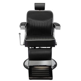 Hair Salon Chair Beauty Style 360 Degrees Rolling Swivel Heavy Duty Hydraulic Pump Adjustable Barber Chair - Black - black