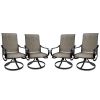 MEOOEM Patio Textilene Swivel Chairs 4PCS Outdoor Dining Chairs with Mesh Fabric Weather Resistant Furniture for Garden Backyard - Metal