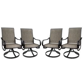 MEOOEM Patio Textilene Swivel Chairs 4PCS Outdoor Dining Chairs with Mesh Fabric Weather Resistant Furniture for Garden Backyard - Metal