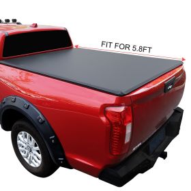 5.8' Bed Soft Roll-Up Tonneau Cover For 16-21 Toyota Tacoma  Pickup Truck XH  - Black