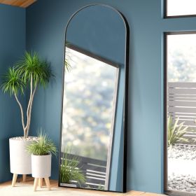 Modern Arch-top Full Length Mirror - Black - metal