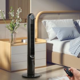42 Inch 80 Degree Tower Fan with Smart Display Panel and Remote Control - Black