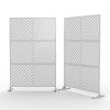 6.5 ft. H x 4 ft. W Outdoor Laser Cut Metal Privacy Screen, 24"*48"*3 panels - White - Galvanized steel