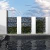 6.33 ft. H x 3.93 ft. W Laser Cut Metal Privacy Screen;  24"*48"*3 panels - Black - Galvanized steel