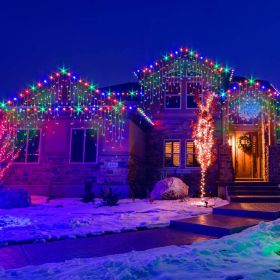 13FT 96LED Icicle String Light w/19 Drops Indoor/Outdoor Xmas Light Party Decor - Multi-Color