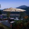 15FT Patio Double-Sided Umbrella with Solar LED Lights, Outdoor Market Umbrella with 48 Solar Powered LED Lights & Crank - khaki