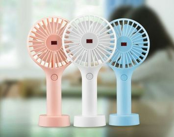 Mini Fan Pocket  Fan USB Rechargeable Portable Handheld Personal Cooler 3 Speeds  YJ - white