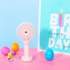 Mini Fan Pocket  Fan USB Rechargeable Portable Handheld Personal Cooler 3 Speeds  YJ - Pink