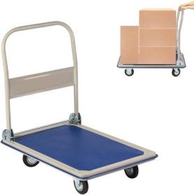 Bosonshop Folding Platform Cart Heavy Duty Hand Truck Moving Push Flatbed Dolly Cart for Warehouse Home Office;  660 lbs Weight Capacity - 660 lbs
