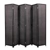 6-Panel Room Divider, 6 FT Tall Room Divider, Folding Privacy Screens, Freestanding Room Dividers - black
