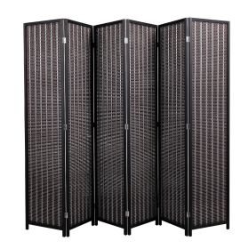 6-Panel Room Divider, 6 FT Tall Room Divider, Folding Privacy Screens, Freestanding Room Dividers - black