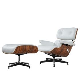 High grade vintage 8 layer leather plywood ergonomic design office chair - White Palisander