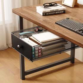 Under Desk Drawer Slide Out, Black Metal Under Desk Organizer and Storage Drawer Heavy Duty Undermount Desk Shelf for Office, Table-1 Pack - Black