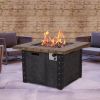 Good Product 50,000 BTU Outdoor Gas Fire Table , Faux Woodgraine table top Fire Pit - as Pic