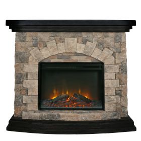 Upland Electric Fireplace - tan