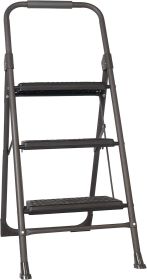 Step Ladder Folding Step Stool 3 Step Ladder with Wide Anti-Slip Pedal - HM1005