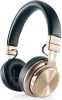 Premium Bluetooth Wireless Noise Cancelling 5.0 USB Over Head Ear Stereo Headphone Ultra Soft Pads Headset Mic Gaming 5 Core (Golden)