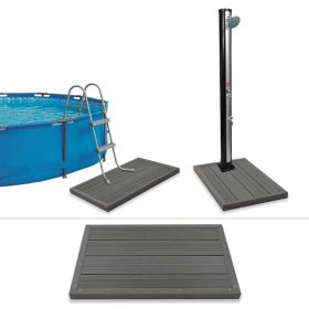 vidaXL Floor Element for Solar Shower Pool Ladder WPC - Gray