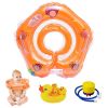 Infant Baby Neck Floats for Bathtub, Designed for Babies 2+ Months (6 - 24lbs) - Orange