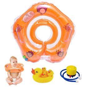 Infant Baby Neck Floats for Bathtub, Designed for Babies 2+ Months (6 - 24lbs) - Orange