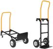 Bosonshop Convertible Hand Truck Dual Purpose 2 Wheel Dolly and 4 Wheel Push Cart with Swivel Wheels 330 Lbs - KM3647