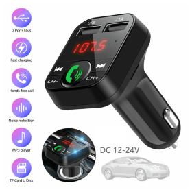 All Purpose Dual USB Car Adaptor Fast Charger - Black