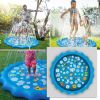 Sprinkler Splash Pad For Kids 68IN Inflatable Blow Up Pool Sprinkle Play Mat Summer Outdoor Water Toys - Blue
