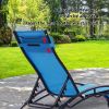 2PCS Set Chaise Lounges Outdoor Lounge Chair Lounger Recliner Chair For Patio Lawn Beach Pool Side Sunbathing - as pic
