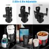 Universal Car Cup Mount Holder Expander with Adjustable Base Multifunctional Auto Drink Beverage Cup Holder Adapter Insert Organizer - Black