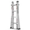 Household engineering multifunctional aluminum alloy telescopic ladder A-type ladder straight ladder 17ft - as Pic