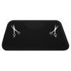 3â€²x 5â€²x 1/2" Beauty Salon Rectangle Anti-fatigue Salon Mat Scissors Pattern Black YF - Black