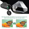 40x40 HD Optical Monocular Telescope w/ FMC Lens Low Light Vision Scope Phone Holder Tripod Compass - Black