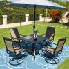 MEOOEM Patio Textilene Swivel Chairs 4PCS Outdoor Dining Chairs with Mesh Fabric Weather Resistant Furniture for Garden Backyard - Metal