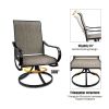 MEOOEM Patio Textilene Swivel Chairs 4PCS Outdoor Dining Chairs with Mesh Fabric Weather Resistant Furniture for Garden Backyard - Metal