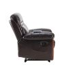 Massage Recliner PU Leather Sofa Chair with Heating and Massage Vibrating Function - Brown
