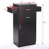 3-Layer Beauty Salon Storage Cabinet Hairdressing Tool Styling Station w/ 6 Hair Dryer Holders;  2 Drawers and 1 Cabinet - Black