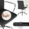 PU Leather Office Chair High Back Conference Task Chair with Armrests - Black