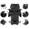 Classic Hydraulic Recline Hair Salon Iron Leather Sponge Barber Chair Black - Black