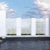 6.5 ft. H x 4 ft. W Outdoor Laser Cut Metal Privacy Screen, 24"*48"*3 panels - White - Galvanized steel