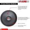 5 Core 18 inch Subwoofer Replacement Loud Speaker 2500 W Sub Woofer RAW PA DJ Audio FR 18 190 AL - 18 inch Subwoofer