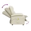 Massage Chair Cream White Faux Leather - Cream