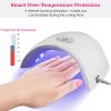 36W UV LED Lamp Nail Gel Dryer 12 LEDs Sensor Fingernail Toenail Gel Curing Machine Nail Art Painting - White