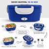 1.5L 110V/12V Electric Lunch Box Portable for Car Office Food Warmer Heater Container 40W - 1 Eletric Lunch Box Blue
