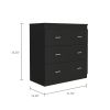 Calvetta 3-Drawer Dresser Black Wengue - as Pic