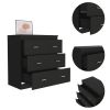 Calvetta 3-Drawer Dresser Black Wengue - as Pic