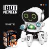 1pc Dancing Electric Six Claw Robot With Light And Music; Children's Toys - Six Claw Robot - Orange