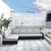 6.33 ft. H x 3.93 ft. W Laser Cut Metal Privacy Screen;  24"*48"*3 panels - White - Galvanized steel