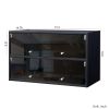 Black Glass Door Shoe Box Shoe Storage Cabinet With RGB Led Light - as Pic